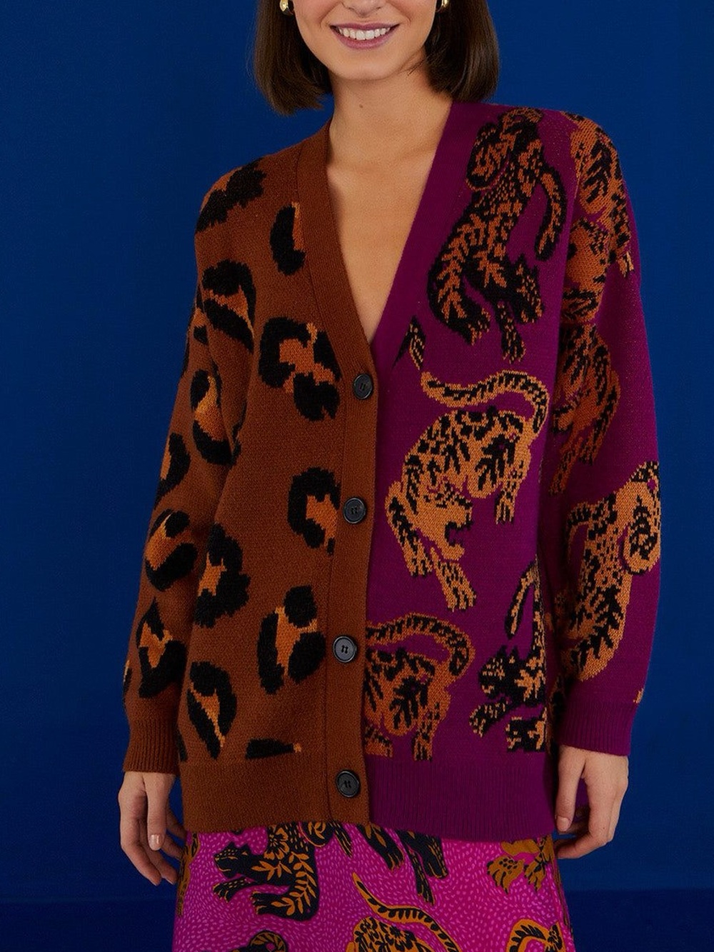 FARM Rio Mixed Wild Leopards Cardigan
